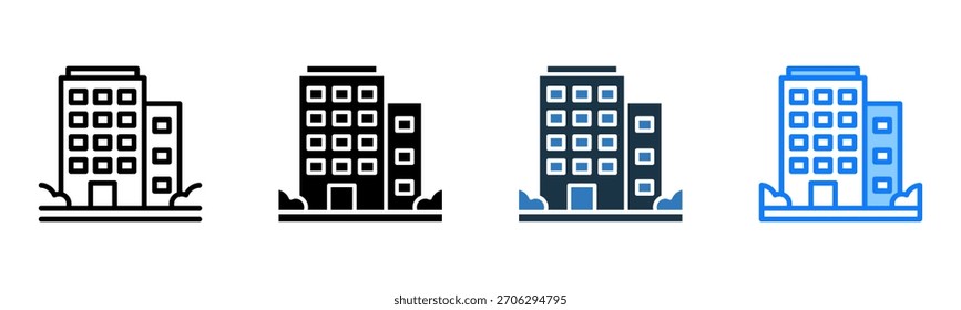 Icono de oficina Corporativa Ilustración vectorial de estilo múltiple