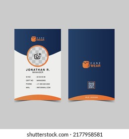 corporate office Id card design template.
Simple and Clean ID Card Design Template.
Creative and modern ID card template with blue and orange details.
