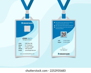 Corporate Office ID Card Design Template. Suitable for companies, corporates, offices, and many others for business purposes.