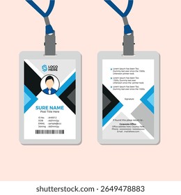 Corporate Office ID Card Template Design Vector File, Fully Customization