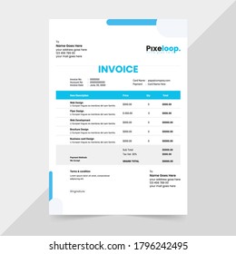 Corporate Office Invoice Bill template design