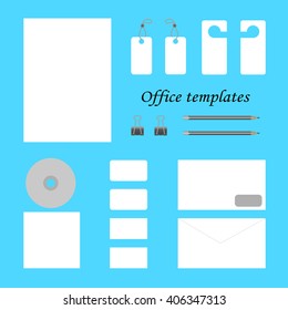 Corporate office templates. Vector images for business on blue background.