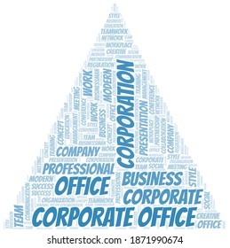 Corporate Office vector word cloud, made with text only.