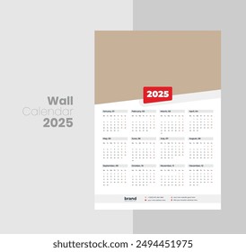 Corporate Office Wall Calendar Template