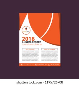 Corporate orange flyer template. Vector illustration.