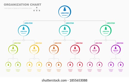 Corporate organisation chart with business people icons. Vector illustration