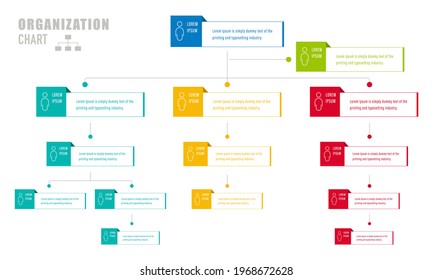 Corporate Organisation Chart With Business People Icons. Vector Illustration