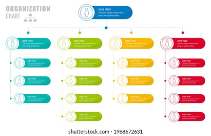 Corporate organisation chart with business people icons. Vector illustration