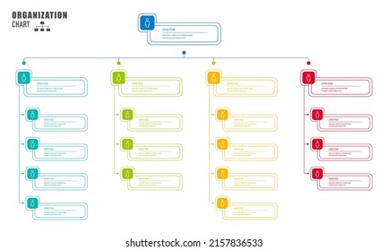 Corporate organisation chart with business people icons. Vector illustration	
