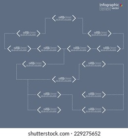 Corporate organization chart template with quotes elements and place for text. 