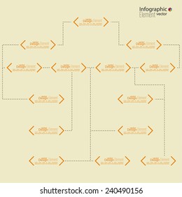 Corporate organization chart template with quotes elements and place for text. 