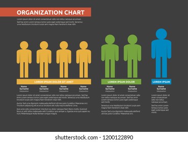 Corporate organization hierarchy chart template. Vector illustration.