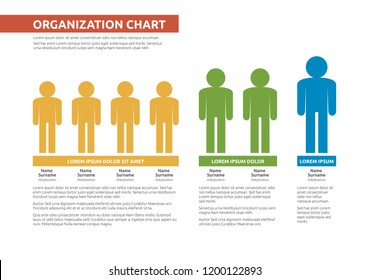 Corporate organization hierarchy chart template. Vector illustration.