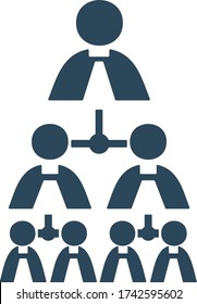 Corporate organization structure icon. Employee hierarchy sign. Organizational management chart symbol. Span of control sign for business concept, web and mobile app design.