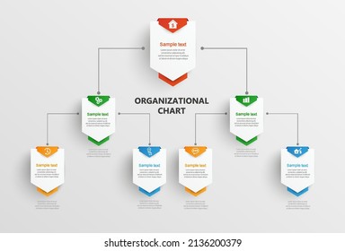 Corporate organizational chart. Business hierarchy infographic elements. Vector illustration