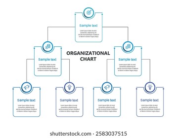 Corporate organizational chart. Business hierarchy infographic elements. Vector illustration	
