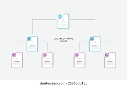 Corporate organizational chart. Business hierarchy infographic elements. Vector illustration
