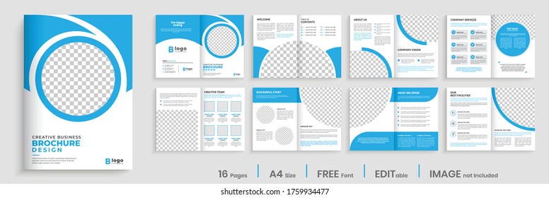 Corporate pages brochure design, Business brochure template design, company brochure template layout, minimal annual report and company profile template design.