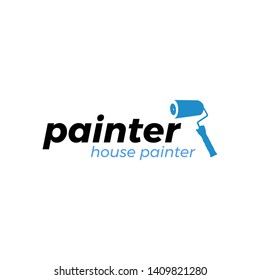 Corporate Painting Logo with Paint Roller and Typography