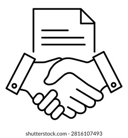 Corporate partnership icon representing professional business agreement and contract deals