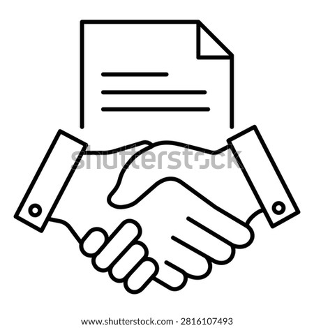 Corporate partnership icon representing professional business agreement and contract deals