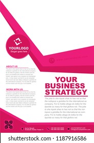 Corporate pink flyer design. Vector illustration.