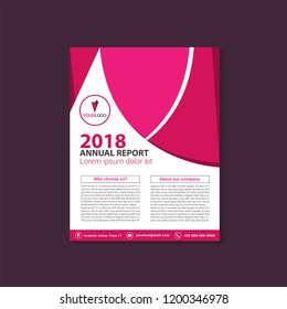 Corporate pink flyer template. Vector illustration.