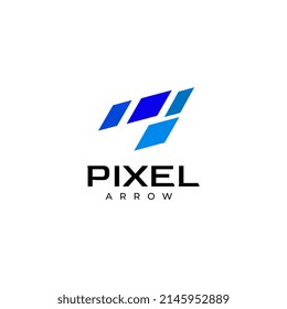 corporate pixel arrow logo design