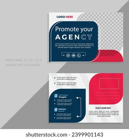corporate post card design template. business postcard design . creative  vector art. 