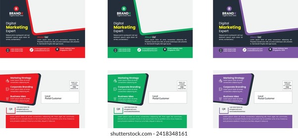Plantillas de diseño de tarjetas postales corporativas 