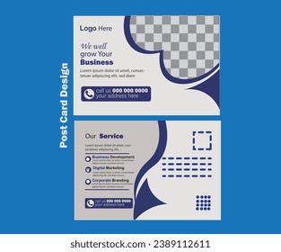corporate post card  design ,vector and business template