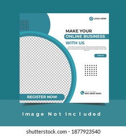 Corporate Post Template Digital Business Marketing Social Media Banner and square flyer poster. Editable Promotion corporate Web Banner Stories Ads