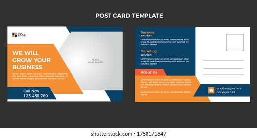 Corporate postcard design template. amazing and modern postcard design. stylish corporate postcard design.