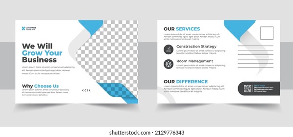 Corporate postcard design template. amazing and modern postcard. Corporate Professional Business Postcard Design, Event Card Design, Direct Mail EDDM Template, Invitation Design