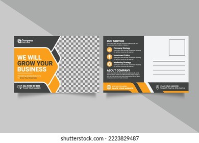 Corporate postcard design template. amazing and modern postcard design