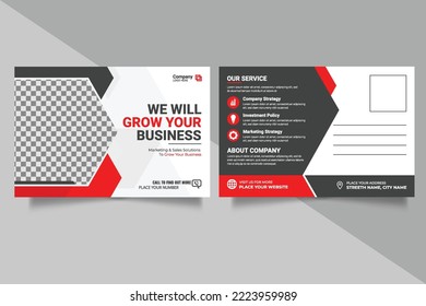 Plantilla de diseño de postal corporativa. diseño de postales asombroso y moderno