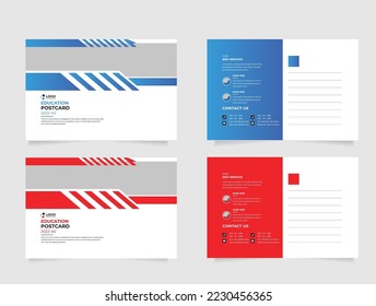 Corporate postcard design template. amazing and modern postcard design. stylish corporate postcard design.