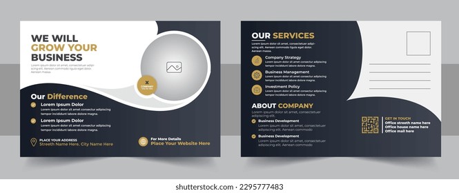 Corporate Postcard Design-Vorlage, beeindruckendes und modernes Postkartendesign, stilvolles Corporate Design. Blumentafeldesign der Visitenkarte