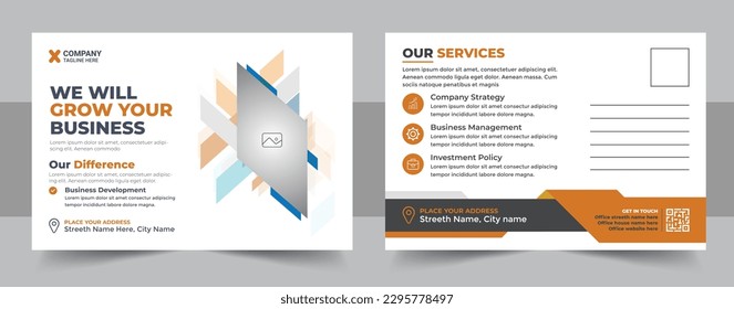 Corporate postcard design template, amazing and modern postcard design, stylish corporate eddm postcard template. Corporate Professional Business Postcard Design