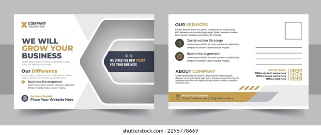 Corporate postcard design template, amazing and modern postcard design, stylish corporate eddm postcard design template vector eps.