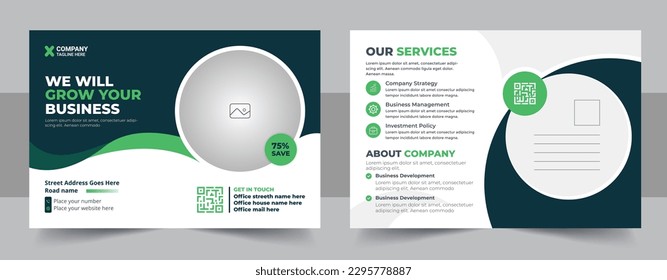 Corporate postcard design template, amazing and modern postcard design, stylish corporate eddm postcard design. Event Card Design, Direct Mail EDDM Template