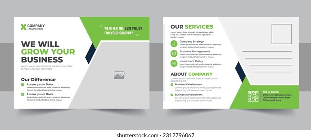 Corporate postcard design template. amazing and modern postcard design. stylish corporate postcard design.