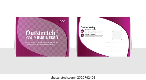 Plantilla de diseño de postal corporativa. diseño de postales asombroso y moderno. diseño elegante de postales corporativas