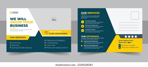 Corporate postcard design template, amazing and modern postcard EDDM design template, stylish corporate postcard design