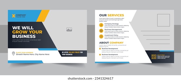 Corporate postcard design template, amazing and modern postcard EDDM design template, stylish corporate postcard design set