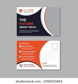 Corporate postcard design template. amazing and modern postcard design