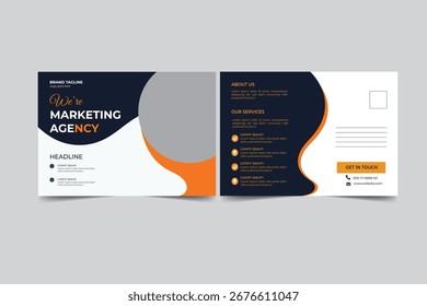 Plantilla Corporativa del diseño de la postal, diseño asombroso y moderno de la postal, diseño corporativo elegante de la postal de EDDM. Diseño de Tarjeta de Evento, Plantilla de Correo Directo