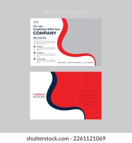 Corporate postcard design template. Business Postcard Template Design, Simple and Clean Modern Minimal Postcard Template, Business Postcard Layout