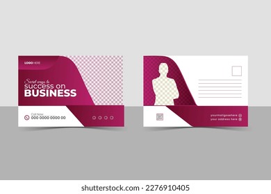 Corporate postcard design template . Corporate Business Postcard Template Design, Simple and Clean Modern Minimal Postcard Template, Business Postcard Layout Professional Corporate business post card 
