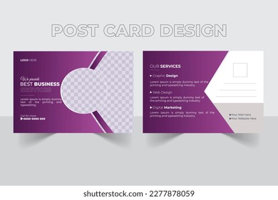 Plantilla de diseño de postal corporativa. Diseño de plantillas de postales para empresas,
 Plantilla de postales mínima simple y limpia, diseño de postales para uso profesional